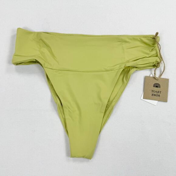 Free People Toast Swim Women’s  Banded Waist Bikini Bottom Small Leek Green - Picture 2 of 9